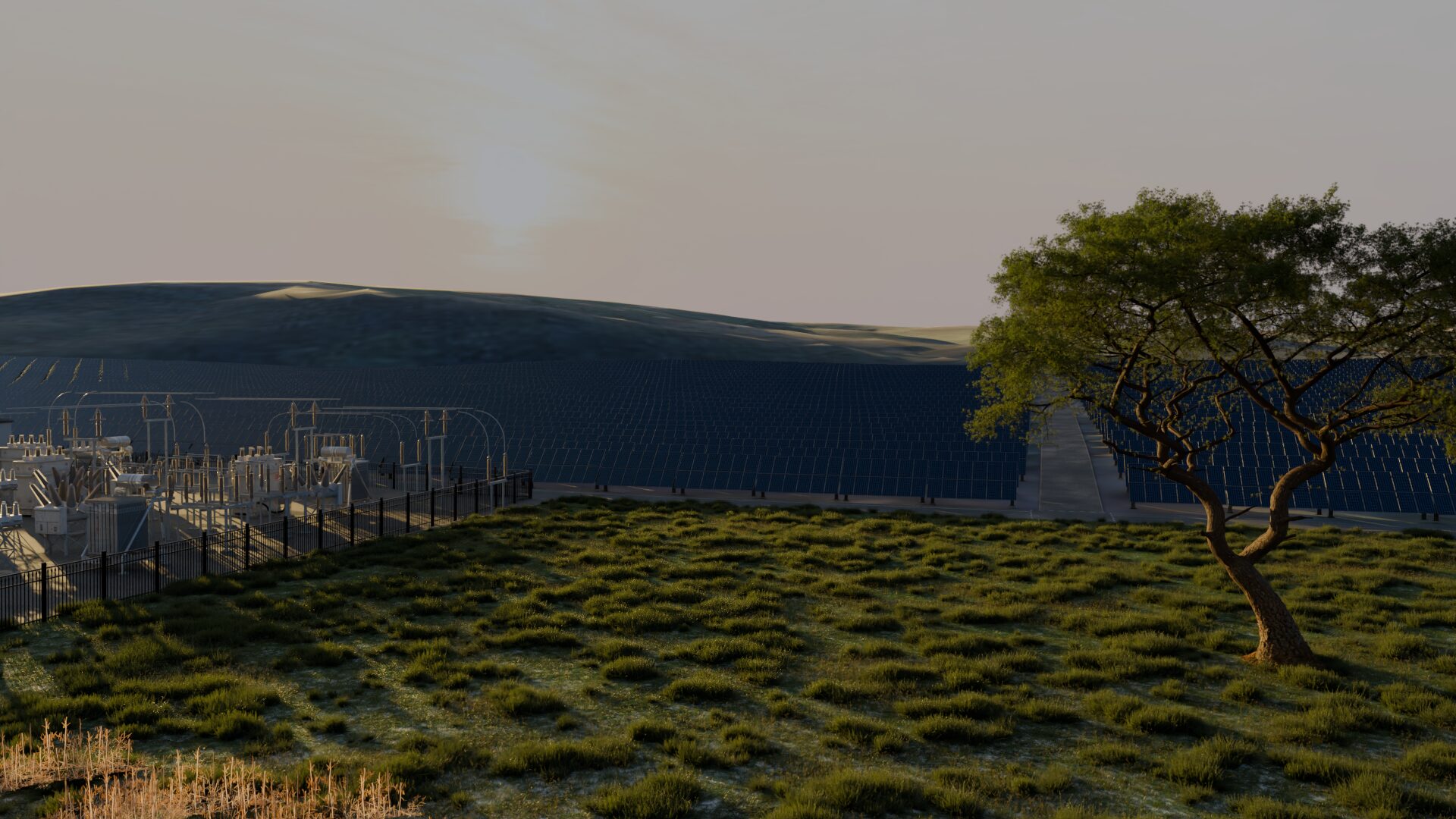 Ground-level view of the Project 5 substation area